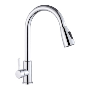 Baterie de bucatarie monocomanda cu montaj pe blat Selena crom gat extensibil