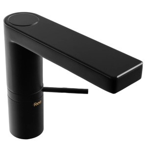 Baterie Lavoar Cu Afisaj Led Pentru Temperatura Apei, REA MILS, Montaj Pe Blat, Capat Fix, Monocomanda, Inaltime 15 Cm, Negru - Img 3