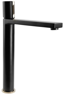 Baterie lavoar inalta REA ICON , Culoarea Negru Mat cu detaliu auriu - Img 6