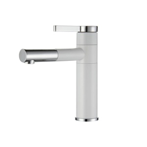 Baterie lavoar PRO ALTO Low, Montaj pe chiuveta, Capat Ajustabil, inaltime 19.5 cm, finisaj Alb - Img 4