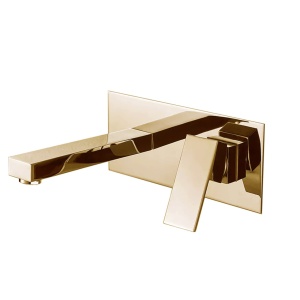 Baterie Lavoar PRO QUADRO GOLD, Montaj Incastrat In Perete, Monocomanda, Culoare Auriu - Img 1