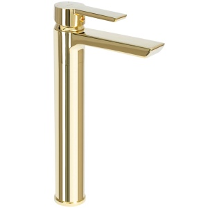 Baterie Lavoar REA ARGUS GOLD HIGH, Montaj Pe Lavoar, Capat Fix, Monocomanda, Inaltime 28.5 Cm, Culoare Auriu, Finisaj Lucios - Img 1