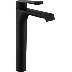 Baterie Lavoar REA HASS BLACK HIGH, Montaj Pe Blat, Capat Fix, Inaltime 28 Cm, Finisaj Negru Mat - Img 1