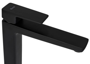 Baterie Lavoar REA ORIX BLACK HIGH, Montaj Blat, Capat Fix, Monocomanda, Inaltime 27.5 Cm, Finisaj Negru Mat - Img 5