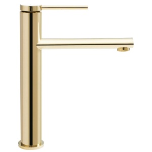 Baterie Lavoar REA OVAL GOLD HIGH, Montaj Pe Blat, Capat Fix, Monocomanda, Inaltime 27 Cm, Auriu - Img 2