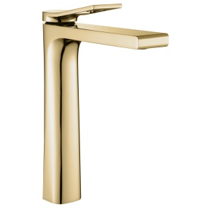 Baterie Lavoar REA SOUL GOLD HIGH , Montaj Pe Blat, Capat Fix, Inaltime 22.5 Cm, Finisaj Auriu