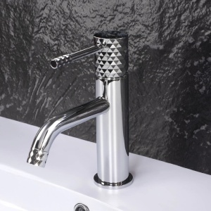 Baterie pentru lavoar Lungo Diamond, Culoare Crom - Img 3