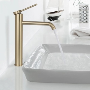 Baterie pentru lavoar REA Clif, Design Elegant, Culoare Gold Brush - Img 2