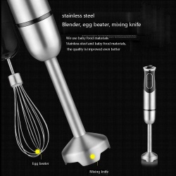 Blender 5 in 1 SeveShop 1000W, Mixer Vertical Profesional, 12 Trepte de Viteza, Smart Blending, Multifunctional pentru Macinare, Pasare, Amestecare, Tocare si Mixare Oua, Design Ergonomic, Accesorii Incluse, Capacitate 600ml, Argintiu - Img 4