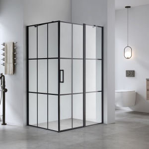 Cabina de dus BS03C Dreptunghiulara, Design Modern 120x90cm, Culoare Negru - Img 4