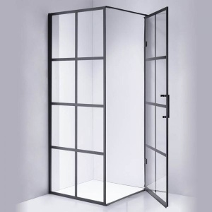 Cabina De Dus BS10B Patrata , Dimensiune 90x90cm , Culoare Negru