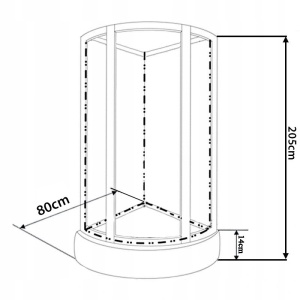 Cabina de dus cu cadita de dus inclusa, culoare Crom Mat WSH305A 80x80 cm - Img 4