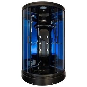 Cabina de dus cu Hidromasaj si Functie Sauna cu Abur 100x100cm, Culoare Negru