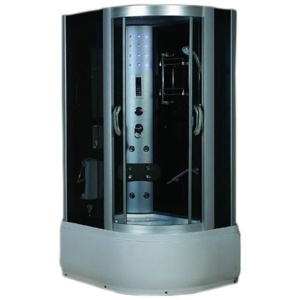Cabina de dus cu sauna si hidromasaj montaj dreapta alba cu rame cromate 120 x 85 x 225 cm - Img 1