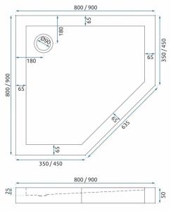 Cabina de dus DIAMOND 90x90 cm, Culoare Brush Gold - Img 3