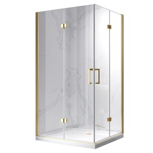 Cabina de dus dreptunghiulara din sticla securizata cu rame aurii KZ13B 110 x 90 cm