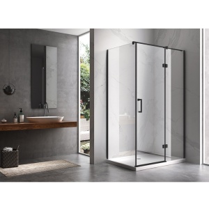 Cabina de dus dreptunghiulara KZ03B, Dimensiuni 110x90cm, Negru - Img 2
