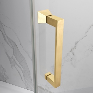 Cabina de dus KZ12B dreptunghiulara, Dimensiune 100x80cm, Culoare Auriu Periat - Img 4