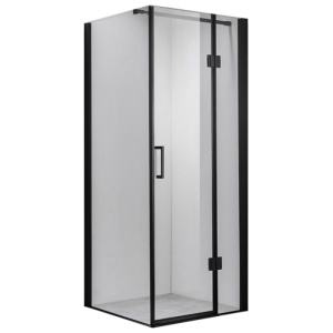 Cabina de dus KZ1390A patrata 80x80cm, Neagra+Cadita de dus SXL02A, Culoare Negru - Img 4