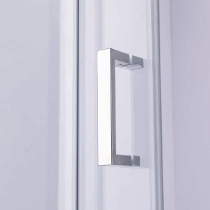 Cabina de dus KZ1390B Patrata 90x90cm, Design Modern Crom+Cada de dus Riko, Culoare Negru - Img 4