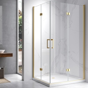 Cabina de dus KZ13A Dreptunghiulara, Design Modern 100x90cm, Culoare Auriu - Img 4