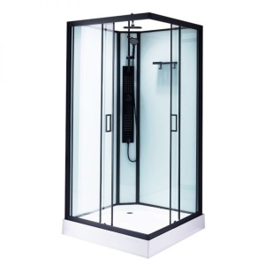 Cabina de dus LISA cu Hidromasaj, Dimensiune 90x90cm, Culoare Negru