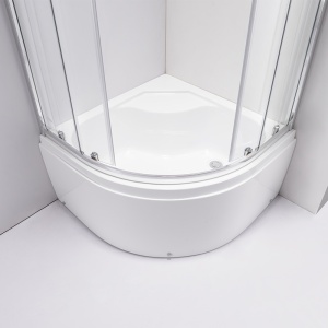 Cabina de dus MAJA, Dimensiune 90x90cm, Usi glisante, Culoare Alb+Cada de dus inalta - Img 4