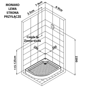 Cabina de dus Monaco cu hidromasaj si sauna, 120x85cm, Stanga - Img 12