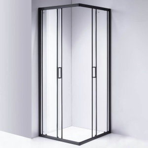 Cabina de dus patrata din sticla securizata 5mm cu rame negre BL30A 80 x 80 cm - Img 5