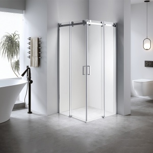 Cabina de dus patrata din sticla securizata si rame cromate ZBD-9063 90 x 90 cm - Img 2