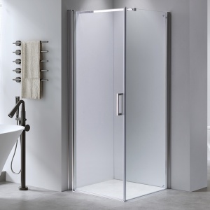 Cabina de dus Patrata KZ1190C, Design Modern 100x100cm, Culoare Crom - Img 2