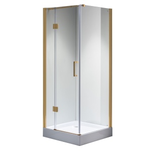 Cabina de dus patrata KZ1390B, 90X90 cm, Culoare Auriu