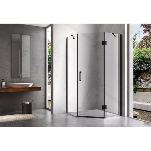 Cabina de dus pentagonala KZ10A neagra 80x80 cm - Img 5