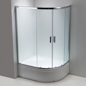 Cabina de dus semirotunda montaj dreapta din sticla securizata mata si rame cromate Maja 115 x 85 mm - Img 6