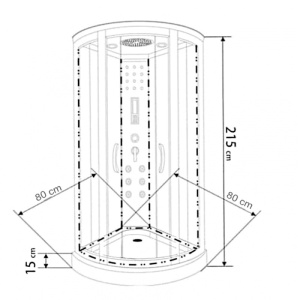 Cabina de dus WSH7180S cu Hidromasaj si Sauna, Dimensiune 80x80cm - Img 12