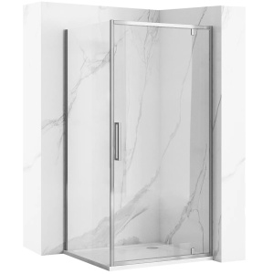 Cabina dus de colt REA Rapid Swing 100x100cm, Culoare Crom