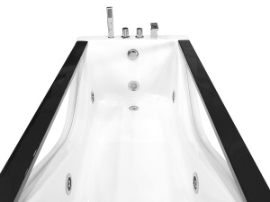 Cad?? de baie cu Hidromasaj, 170X80 cm, Margini Negre, Culoare Alba - Img 10