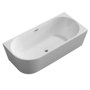 Cada de baie 170x80x58cm, Textura Eleganta si Linii Moderne, Montaj pe Perete/Dreapta, Culoare Alb - Img 3