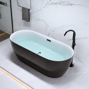 Cada de baie Cesana 518C 170x75cm, Culoare Negru , Deversor Negru - Img 5