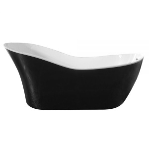 Cada de Baie de Sine Statatoare 170x80x72cm, Design Modern, Culoare Negru/Alb