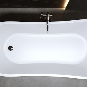 Cada de baie Forte 520C 170x75 cm , Culoare Alb , Deversor Cromat - Img 2