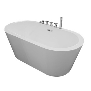 Cada de baie freestanding cu baterie crom 148X75X58cm - Img 2