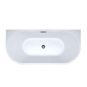 Cada de baie LENA 527D, Dimensiune 170x75cm, Culoare Alb, Deversor Negru - Img 6