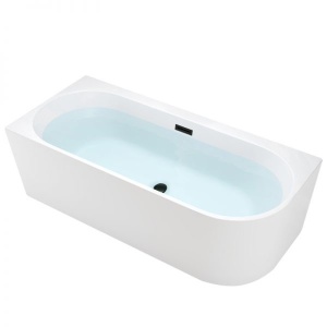 Cada de baie MERA 509B/Stanga, Dimensiune150x75cm, Culoare Alb, Deversor Negru