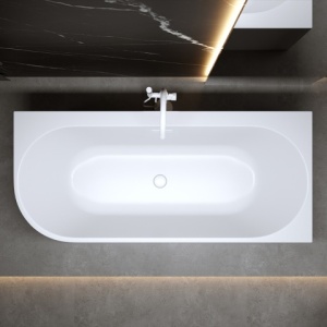 Cada de baie MERA 509D/Dreapta, Dimensiune 170x75cm, Culoare Alb, Deversor alb mat - Img 4