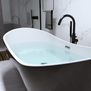 Cada de baie Rica 513A 150x75cm ,Culoare Negru , Deversor Cromat - Img 2