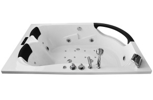 Cada de baie spa cu hidromasaj montare dreapta 180x120x63 cm alba - Img 5