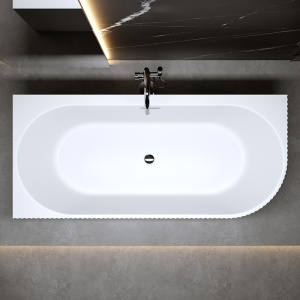 Cada de baie suport RIO 504D, Dimensiune 170x75cm/Stanga, Culoare Alb, Deversor Crom - Img 5