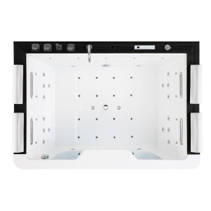 Cada de baie ZEFIR 934, Cu Hidromasaj 192x131cm, Culoare Alb/Negru - Img 2