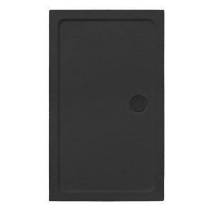 Cadita de dus dreptunghiulara slim imitatie piatra Silk 100 x 80 cm neagra - Img 1